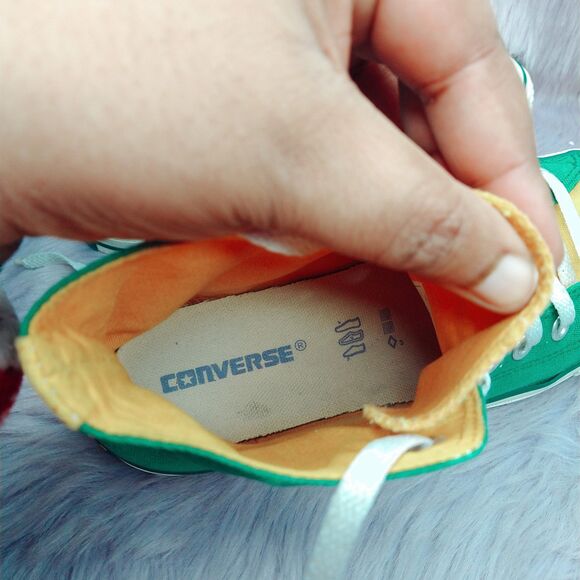 Converse Chuck Taylor All Star High Top Mens Sz 8 Womens Sz 10 Green Yellow - Picture 9 of 10